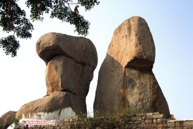 Rocks ; Golconda fort built by Mohammed quli qutb shah in16th century ; ; Andhra Pradesh ; India clipart