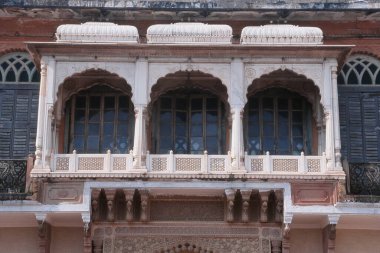 Balcony of Palace, Ramnagar Fort, Varanasi, Uttar Pradesh, India, Asia clipart