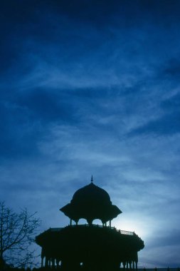 Taj Mahal, Agra, Uttar Pradesh, Hindistan, Asya 'nın gün batımı manzarası