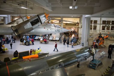 Sergilenen uçak uçağı, Alman Müzesi, Münih, Almanya, Avrupa 