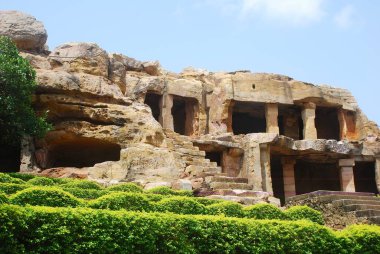 Udayagiri mağaraları Bhubaneswar, Orissa, Hindistan 