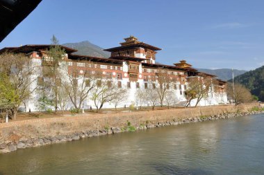 Punakha dzong monastery, Bhutan, asia clipart