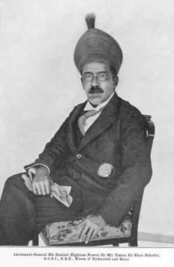 Hindistan Prensleri, Korgeneral Nawab Efendi Usman Ali Khan Bahadur; G.C.S.I., G.B.E., Hyderabad ve Berar 'dan Nizam, Andhra Pradesh, Hindistan   