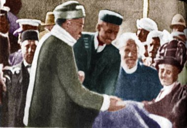 Gopal Krishna Gokhale ve Mahatma Gandhi 22 Ekim 1912 'de Güney Afrika' ya yaptıkları ziyarette