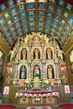 Altar, St. Marys Marth Mariam Forane church built in 105 A.D.in Kuravilangad located in Kottayam district of Kerala, India  clipart