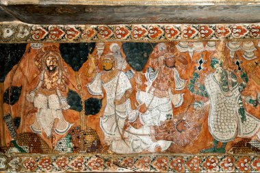 Murals in veerabhadra temple at , Lepakshi , Andhra Pradesh , India clipart