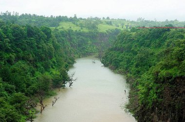 Pavana River in Monsoon Season at Ahmednager Maharashtra India   clipart