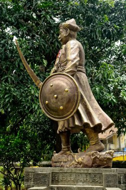 Sarkhel kanhoji angre heykeli, alibag, raigad, Maharashtra, Hindistan, Asya 