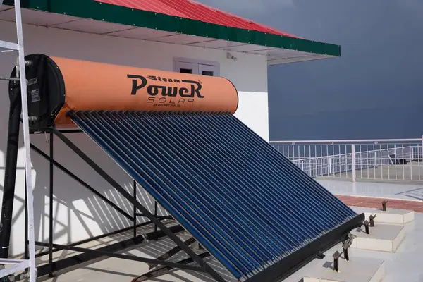 Stock image solar panel at Kali Mata temple Chail, Himachal Pradesh, India, Asia 