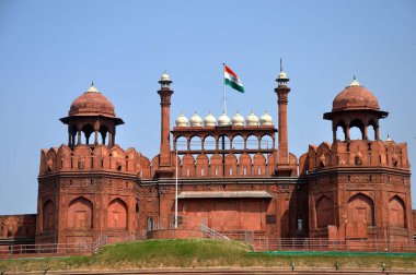 Delhi Hindistan 'daki kırmızı kale.