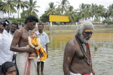 Sri Karpaga 'da Ganesh festivali Pillaiyarpatti, Tamil Nadu, Hindistan' daki Vinayagar Tapınağı 