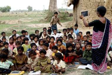 Kırsal okul, Rajouli, Nawada, Bihar, Hindistan 