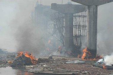Hasar, Doğal Afet Tsunami Deniz Zemininde Deprem, Nagapattinum, Velankanni, Tamil Nadu, Hint Okyanusu, Hindistan - 27 Aralık 2004 