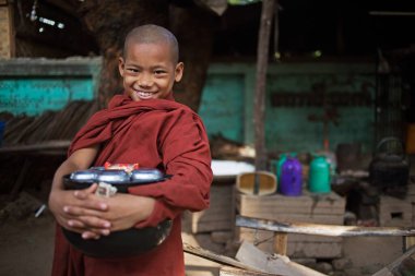 Budist keşiş, Bagan, Myanmar, Burma 