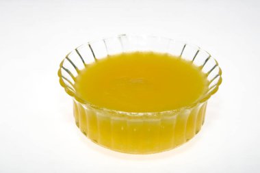 Ghee, temizlenmiş tereyağı, yakın çekim görüntüsü