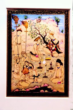 Antique gold on paper painting from Iran, CSMVS Museum, Mumbai, Maharashtra, India, Asia  clipart