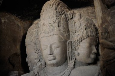 Shiva Fil Mağarası heykeli Mumbai Maharashtra Hindistan Asya