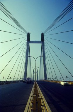 vidyasagar setu ya da ikinci hooghly köprüsü (yeni köprü); calcutta; batı Bengal; Hindistan;