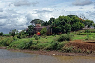 Krishna nehri üzerinde Kurundwad ghat, narsoba wadi, kolhapur, Maharashtra, Hindistan, Asya