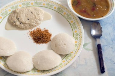 South Indian food idlis sambar Pune Maharashtra India Asia  clipart