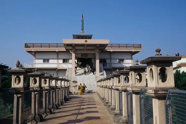 stock image Facade of Daijokyo Buddhist Temple, Bodh Gaya, Bihar, India, Asia