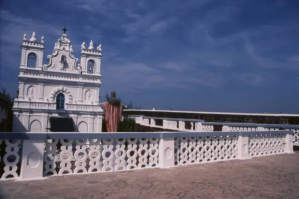 stock image Church in Tiracol fort, Goa, India 