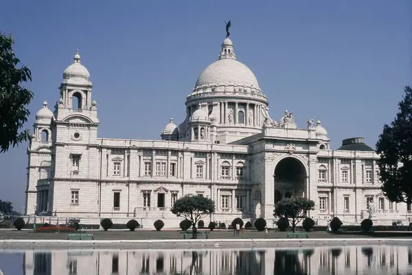 stock image View of Victoria Memorial Hall, Calcutta, West Bengal, India