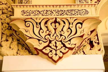 Richly decorative designs of thirumalai nayak palace , Madurai , Tamil Nadu , India clipart