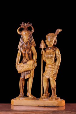 Tahta insan figürü, bastar, chhattisgarh, Hindistan, Asya