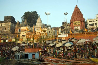 Kashi varanasi uttar pradesh 'deki duacı Ghat Hindistan 