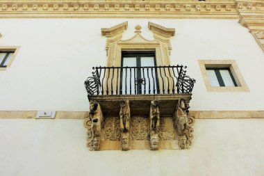 Eski balkon, Palermo, Sicilya, İtalya, Avrupa