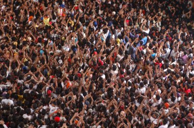 Dahi Hundie, İnsan Piramidi, Janmashtami janmashtami gokul ashtami govinda Festivali, Bombay Mumbai, maharashtra, Hindistan  