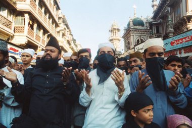 People demonstrating at Babri masjid, India  clipart