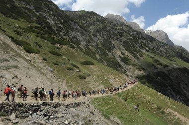 Pilgrim, amarnath yatra, jammu Kashmir, Hindistan, Asya 