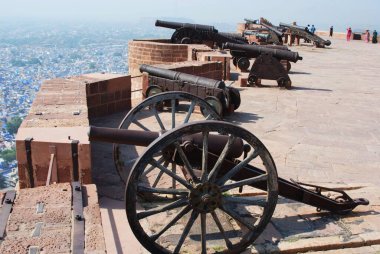 Cannons at Mehrangarh fort ; Jodhpur ; Rajasthan ; India clipart