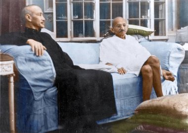 Mahatma Gandhi ve Çinli lider Chiang Kai shek, Kalküta, Hindistan, Asya, 18 Şubat 1942 