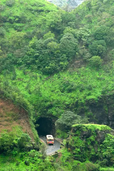 stock image Tunnel on national highway and dense forest at Malshej Ghat , Maharashtra , India