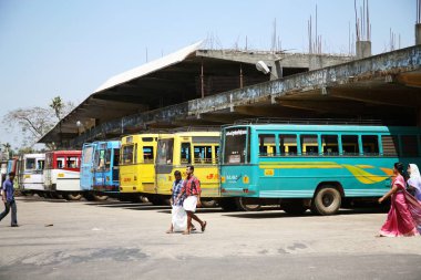 Nagampadam otobüs durağı, Kottayam otobüs durağı, Kottayam, Kerala, Hindistan  