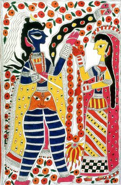 Hindistan 'da Madhubani tablosu