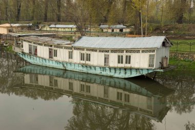 Dal Gölü 'ndeki tekneler Srinagar Jammu ve Kashmir Hindistan Asya