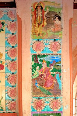 Painting on tiles ; god goddess ; Shiv Mandir built in 1950 ; taluka Bhiwandi ; district Thana ; Maharashtra ; India clipart