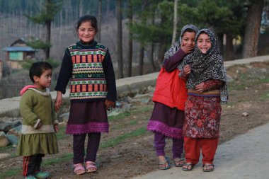Kaşmirli çocuklar, kupwara, Kaşmir, Hindistan, Asya 