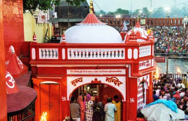 Ganga ghat tapınağı, Har Ki Pauri, Haridwar, Uttarakhand, Hindistan, Asya 
