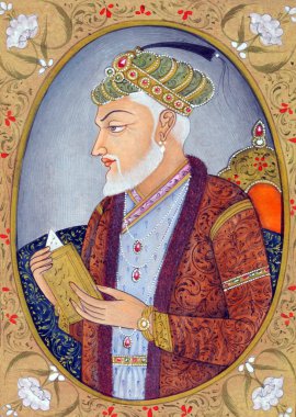 İmparator Aurangzeb 'in minyatür resmi, Hindistan Asya