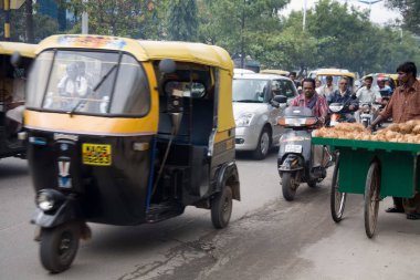 Trafik karmaşası, M.G.Road, Bangalore, Karnataka, Hindistan 