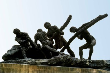 İşçi heykeli zaferi, Marina Sahil Yolu, Madras Chennai, Tamil Nadu, Hindistan 