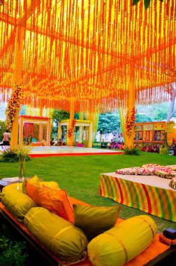 Hindistan, Rajasthan, Jodhpur 'da düğün salonu.