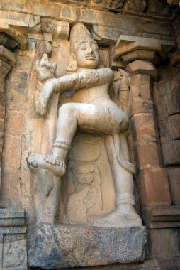 11th century Dwarabalaka statue in Brihadishvara temple, Gangaikonda Cholapuram, capital of the Cholas, temple of Shiva, Tamil Nadu, India  clipart