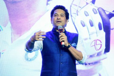 Sachin Tendulkar, Hint kriket oyuncusu, film lansmanı, Sachin, Milyar Hayaller, Mumbai, Hindistan, 9 Mayıs 2017 