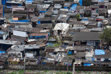 Vikhroli, Mumbai, Maharashtra, Hindistan, Asya 'da gecekondu mahalleleri